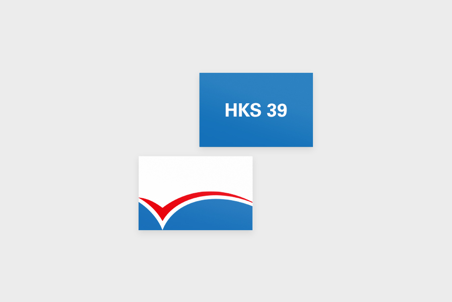 Visitenkarte mit der flyerwire Sonderfarbe HKS 39